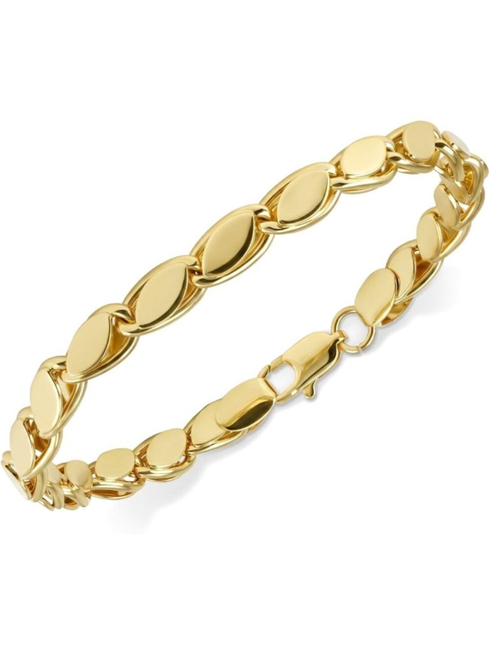 14K Gold Plated Olive Leaf Link Bracelet | Elegant Gold Jewelry for Women